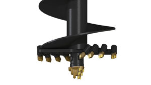 VRILLE S5 AUGER TORQUE 400mm. Dents et Pilote ROCHE TENDRE/ENROBÉ. Carré 75mm