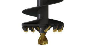 VRILLE S5 AUGER TORQUE 450mm. Dents et Pilote TUNGSTENE Carré 75mm.